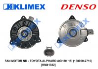 FAN MOTOR ND - TOYOTA ALPHARD AGH30 '15' (168000-2710) [KM41332]