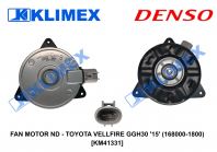 FAN MOTOR ND - TOYOTA VELLFIRE GGH30 '15' (168000-1800) [KM41331]