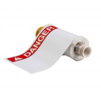 All Weather Permanent Adhesive Vinyl Labels for BBP85 Printer - 7" x 10", ANSI DANGER Header