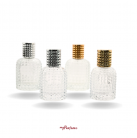 Glass Perfume Bottle 35ml with 2 Colour Cap (Silver/Gold)