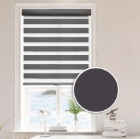 Blackout Zebra Blinds - Charcoal Plum