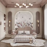 Girl Bedroom Curve Style Wainscoting