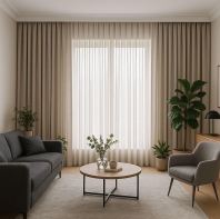 Langsir Ripple Fold Minimalis | Muji Style Custom Curtain Kuala Lumpur & Selangor