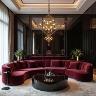 Custom Burgundy Velvet Upholstery Fabric for Sofa & Furniture