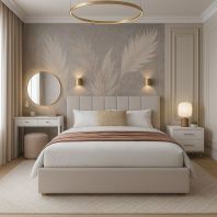 Neutral Tone Wallpaper for Modern Bedroom in Kuala Lumpur