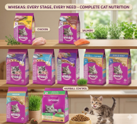 Whiskas Cat Dry Food 1.1kg 1.2kg Makanan Kucing Adult Tasty Pockets Ocean Fish Tuna [Ready Stock]