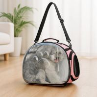 Lightweight Transparent Pet Carrier with Ventilation - Foldable Travel Bag for Cats and Dogs by Season Pets House Lightweight Transparent Pet Carrier with Ventilation - Foldable Travel Bag for Cats and Dogs by Season Pets House