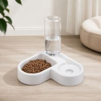 Auto 2in1 Edge Pet Water Feeder Bowl with 500ml Bottle for Dogs & Cats - Splash-Proof Design by Season Pets House