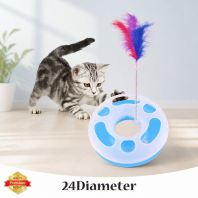 Interactive Cat Toy Circle Track with Moving Ball for Active Play by Season Pets House