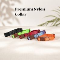 Durable Nylon Dog & Cat Collar with Heavy Duty Buckle - Multiple Sizes & Colors by Season Pets House