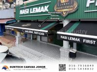 Motorized Retractable Awning Johor Bahru: Remote Canvas Awning for Nasi Lemak First Class | Canvas Johor