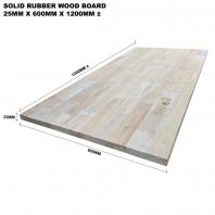 SOLID RUBBER WOOD BOARD 25MM X 600MM X 1200MM ��
