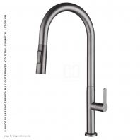 LIVINOX Pillar Sink Tap with Pull-Out Sprayer Cold Tap Gun Metal LST-C01-GM