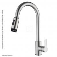LIVINOX Pillar Sink Mixer With Pull Out Sprayer Matt LST-P26-SS