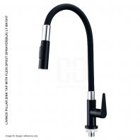 LIVINOX PILLAR SINK TAP WITH FLEXI SPOUT SPRAYER BLACK LT-BK101F