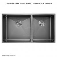 LIVINOX NANO DENIM TEXTURE GUN METAL LUS-8647B 860 X 470 X 230MM