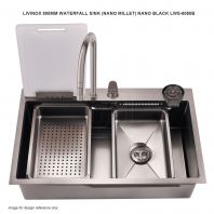 LIVINOX WATERFALL SINK NANO MILLET 800MM NANO BLACK LWS-8050B