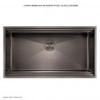LIVINOX SUS 304 WORKSTATION BLACK LWS-8848B 880MM