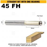 ARDEN FLAT HEAD STRAIGHT BIT W/ 1-BEARING 1/4"x1/4"x20mm #45FH (RB-A0201014-FH)