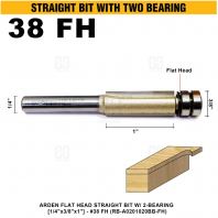 ARDEN FLAT HEAD STRAIGHT BIT W/ 2-BEARING 1/4"x3/8"x1" #38 FH (RB-A0201020BB-FH)