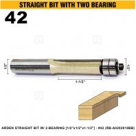 ARDEN STRAIGHT BIT W/ 2-BEARING 1/2"x1/2"x1-1/2" #42 (RB-A0202018BB)