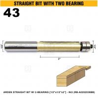 ARDEN STRAIGHT BIT W/ 2-BEARING 1/2"x1/2"x2" #43 (RB-A0202038BB)