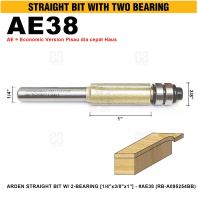 ARDEN STRAIGHT BIT W/ 2-BEARING 1/4"x3/8"x1" #AE38 (RB-A095254BB)