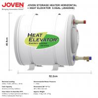 JOVEN STORAGE HEATER HORIZONTAL + HEAT ELEVATOR 5.5GAL JSH25HE