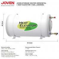 JOVEN STORAGE HEATER HORIZONTAL + HEAT ELEVATOR 11GAL JSH50HE