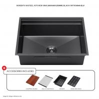 SORENTO STAINLESS STEEL KITCHEN SINK BLACK SRTKS6648-BL (660x480x250MM)