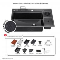 SORENTO HONEYCOMB KITCHEN SINK (BLACK) SRTKS8835-BL