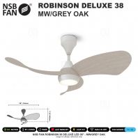 NSB FAN ROBINSON 38 DELUXE LED 38" MW/GREY OAK