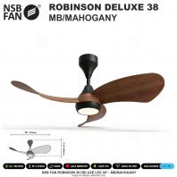 NSB FAN ROBINSON DELUXE LED 38" MB/MAHOGANY