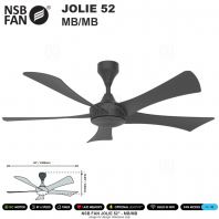 NSB FAN JOLIE 52" MB/MB (BLACK)