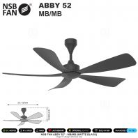 NSB FAN ABBY 52" MB/MB (MATTE BLACK)