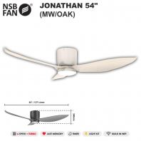 NSB JONATHAN CEILING FAN DC 3C LED WIFI 54" MW-OAK