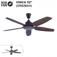 NSB VINCA CEILING FAN DC 52" ORB/MAH
