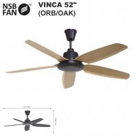 NSB VINCA CEILING FAN DC 52" ORB/OAK