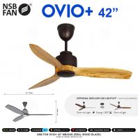 NSB FAN OVIO+ 42" MB/OAK REAL WOOD BLADE