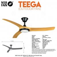 NSB FAN LED TEEGA 52" MB-OAK (OUTDOOR FAN)