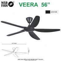NSB FAN VEERA 56-5B MB/MB (MATT BLACK)