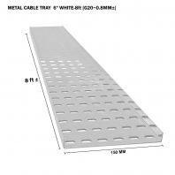 METAL CABLE TRAY 6" WHITE 8ft G20 0.8MM��