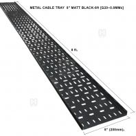 METAL CABLE TRAY 8" MATT BLACK 8ft G20 0.8MM��