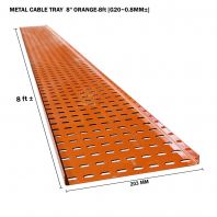 METAL CABLE TRAY 8" ORANGE 8ft G20 0.8MM��