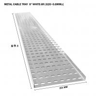 METAL CABLE TRAY 8" WHITE 8ft G20 0.8MM��