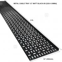 METAL CABLE TRAY 12" MATT BLACK 8ft G20 0.8MM��