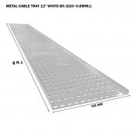 METAL CABLE TRAY 12" WHITE 8ft G20 0.8MM��