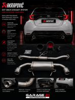 TOYOTA GR YARIS GEN1 AUTO / MANUAL - AKRAPOVIC CATBACK EXHAUST