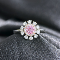 Rare Natural Pink Diamond Ring
