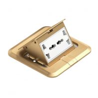 2 Gang Floor Mounted Multi Socket Outlet (Gold)